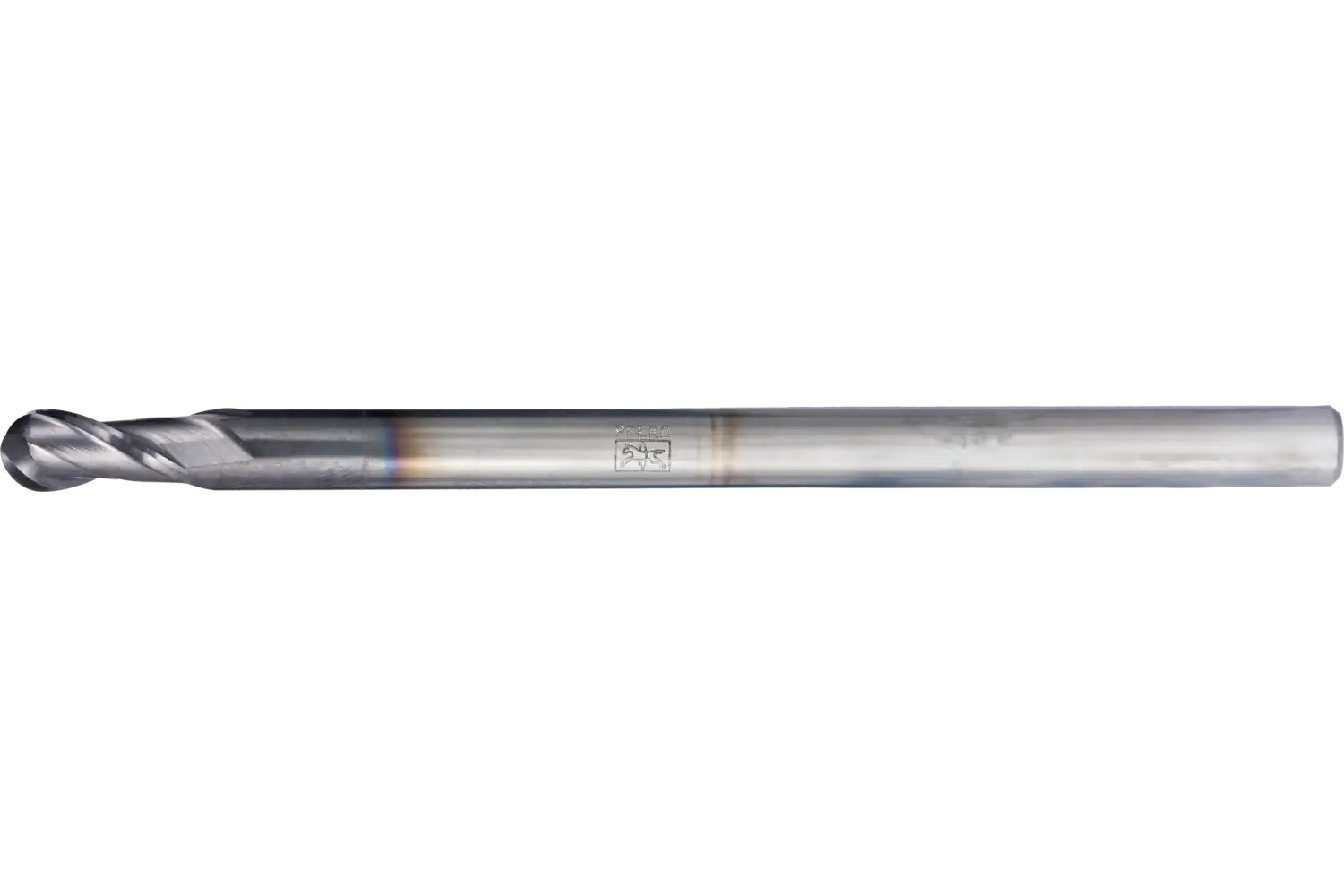 Picture of Pferd Ball Nose End Mill, 2 flutes, 3/16" Dia, 3/8" APMX, 3" OAL, cylindrical shank